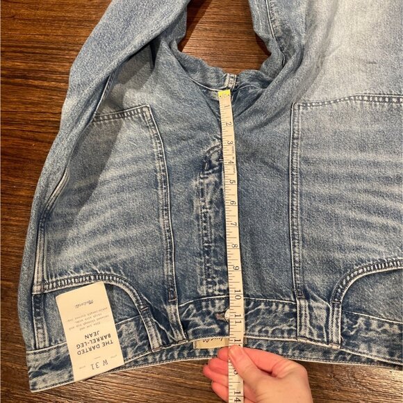 NWT Madewell Sz 31 Darted Barrel-Leg Jean Riverbend Wash Wide Relaxed Button-Fly - Picture 8 of 15